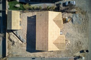 A casita in the process of being built from above